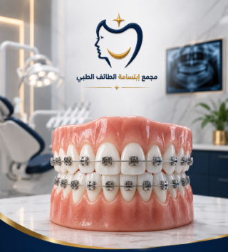 تقويم الأسنان في الطائف لتحسين ترتيب الأسنان والابتسامة في مجمع ابتسامة الطائف الطبي